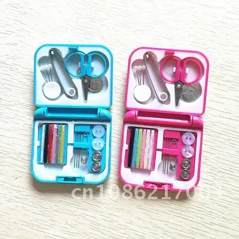 

Storage Boxes Sewing Box Buttons Pins Home Tool Portable Travel Sewing Kit Scissor Thimble Needle Threads Box Set