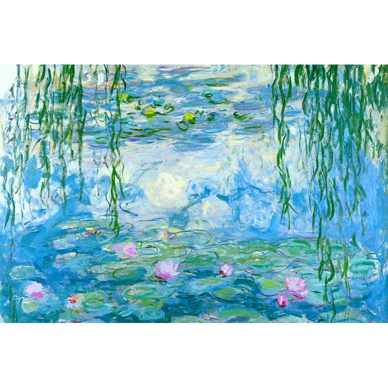 custom French abstract river village scenery Monet oil painting wallpaper living room sofa background 3D wallpaper home bedroom