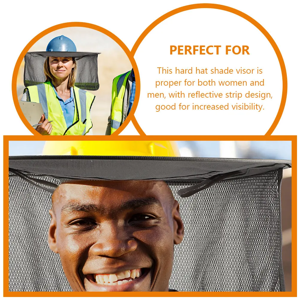2Pcs Hard Hat Neck Shade Sun Protection Wide Brim Visor Cover Construction Hat Accessories Lightweight Breathable Reflective - view 4
