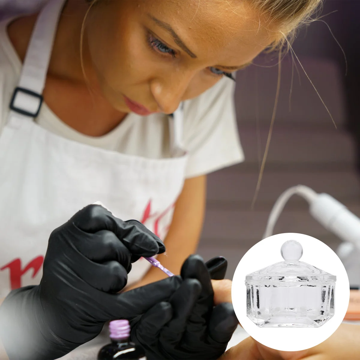 6 Stück Nail Art Kristallbecher Premium Glasmischbehälter für Acryl Flüssigpulver Nagelstudio Werkzeuge Glasbehälter