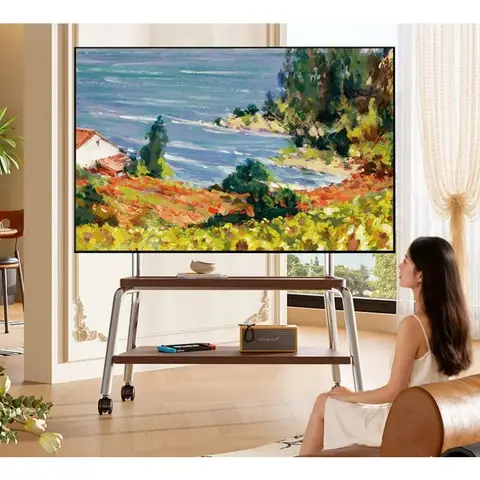 New Mobile TV Stand for Most 32-75 Inches TVs Portable Floor TV Stand with Locking Wheels Locking Wheels up to 110 Lbs