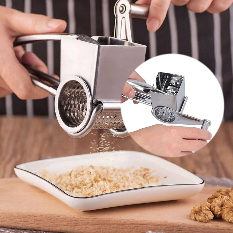 Cheese Shredder, Manual Cheese Grinder Drum Grater Cheese Drum Grater For Nuts Manual Rotary Cheese Grater Easy Install