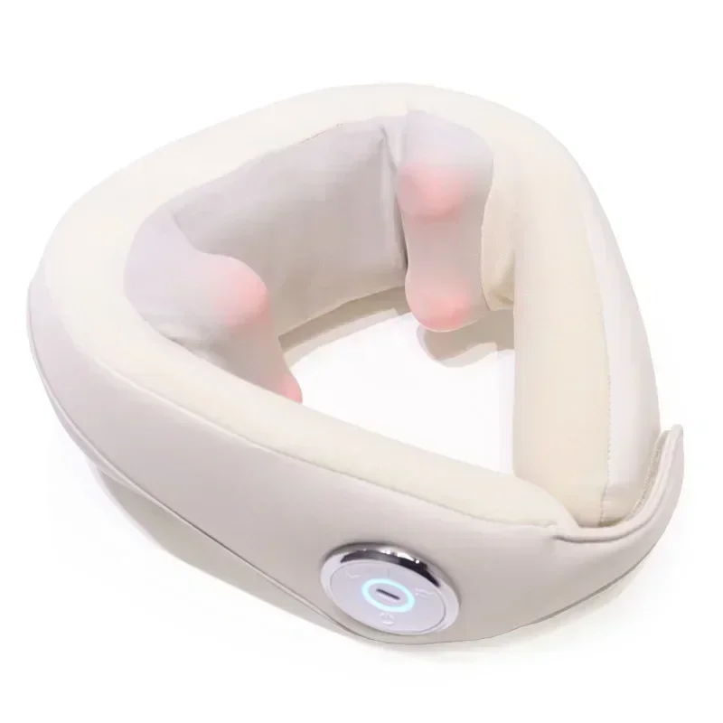 2025 حماية الرقبة الكهربائية الرقبة العجن مدلك مقلد الضوء الأحمر البشري الساخن ضغط U على شكل وسادة تدليك شحن وزارة الدفاع #2