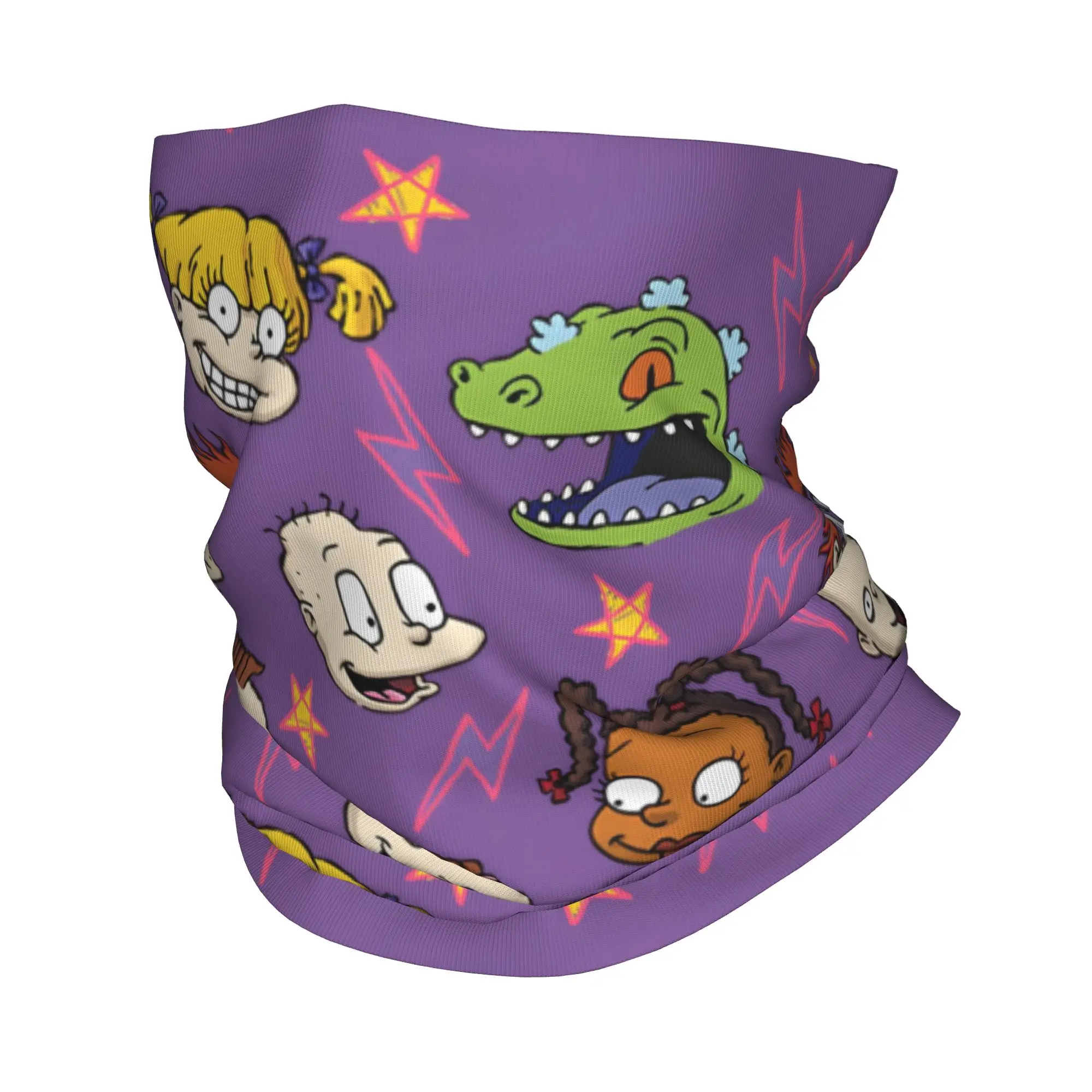 

Custom T.V R-Rugrats Bandana Neck Gaiter Windproof Face Scarf Cover Women Men Adventure Headwear Tube Balaclava