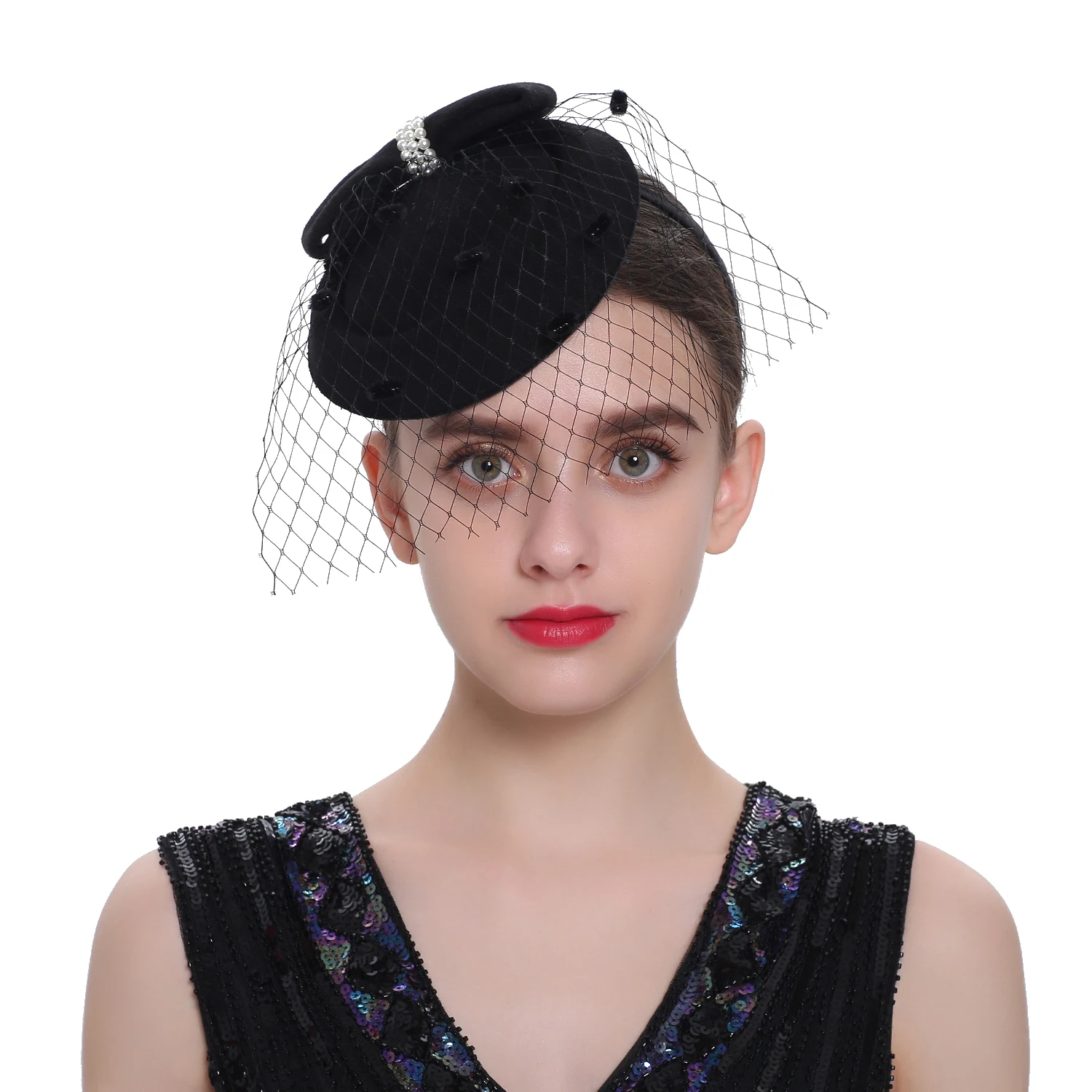 New 20s 50s Vintage Pillbox Hat Kentucky Derby Veil Fascinators Cocktail Tea Party Headwear Clip Fascinator Hat for Women