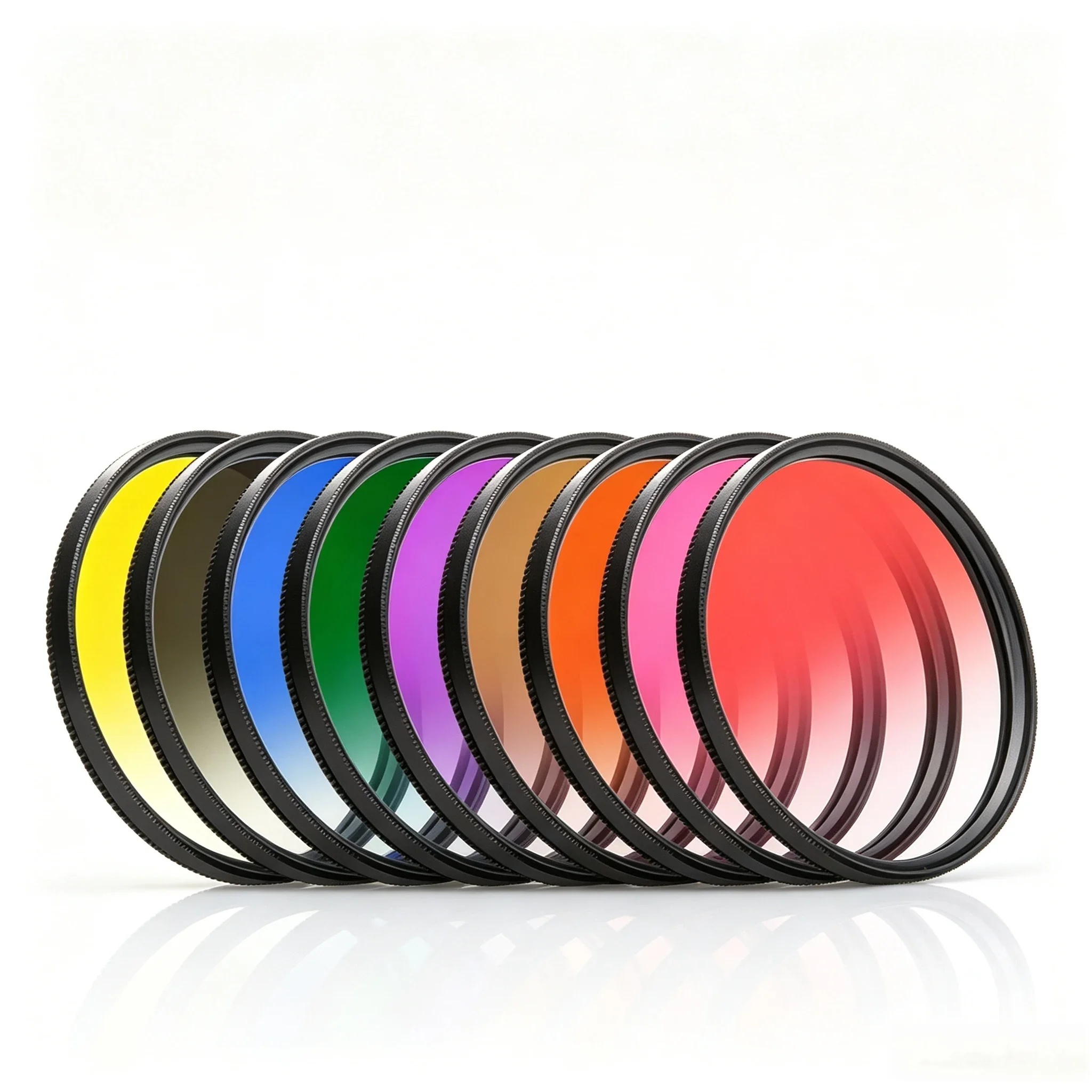 YDSY Gradient Color Filter Red Orange Pink Blue Green Purple Brown 37-82mm Multi Sizes for Camera Lens Photography