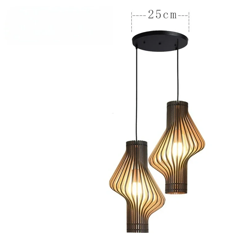 Diva hanglamp Art Creatieve roterende massief houten lamp wabi sabi Shadow lamp Slaapkamer Bedlampje Restaurant hanglamp