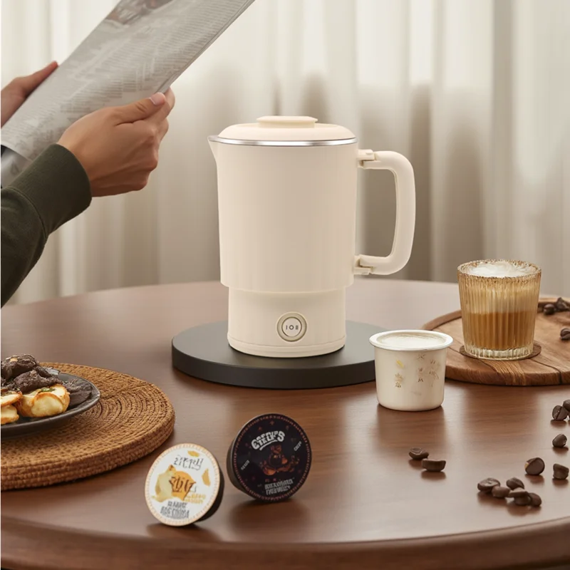 2026 0.6L Mini Folding Kettle Portable Water Heater 600W 600ml Electric Kettle Home Kettle Electric Boiling Pot Noodle Pot