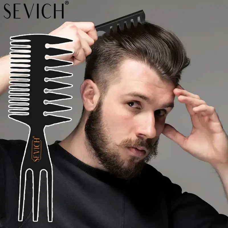 Big Teeth Double Side Tooth Combs Anti-Static Double-Sided Tooth Tail Handle Texture Styling Comb Salon Barber Hairstyle Tool