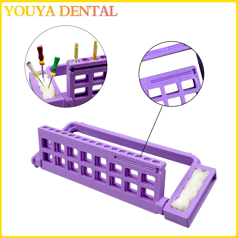 16 Holes Autoclavable Dental Endo Files Holder Dispenser Endodontic Drill Stand Root Canal File Block Endodontic Files Organizer