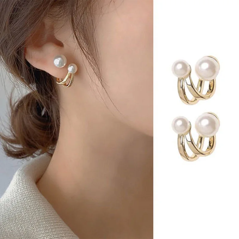 Women Imitation Pearl High-end Feeling Earrings Light Luxury Female Temperament Earrings Long Tassel Earrings Party Gift Jewelry