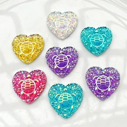 25mm  Heart ShapeTurtle  AB Color Flat Back Rhinestone DIY Native Earrings Decorative Accessories Jewelry Clothing Rhinestone