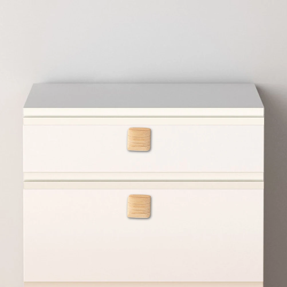 

4 Pcs Cabinet Handles Wooden Gold Knobs Simple Drawer Wardrobe Furniture Pulls Smooth Surface Stylish Look for Drawers Windows