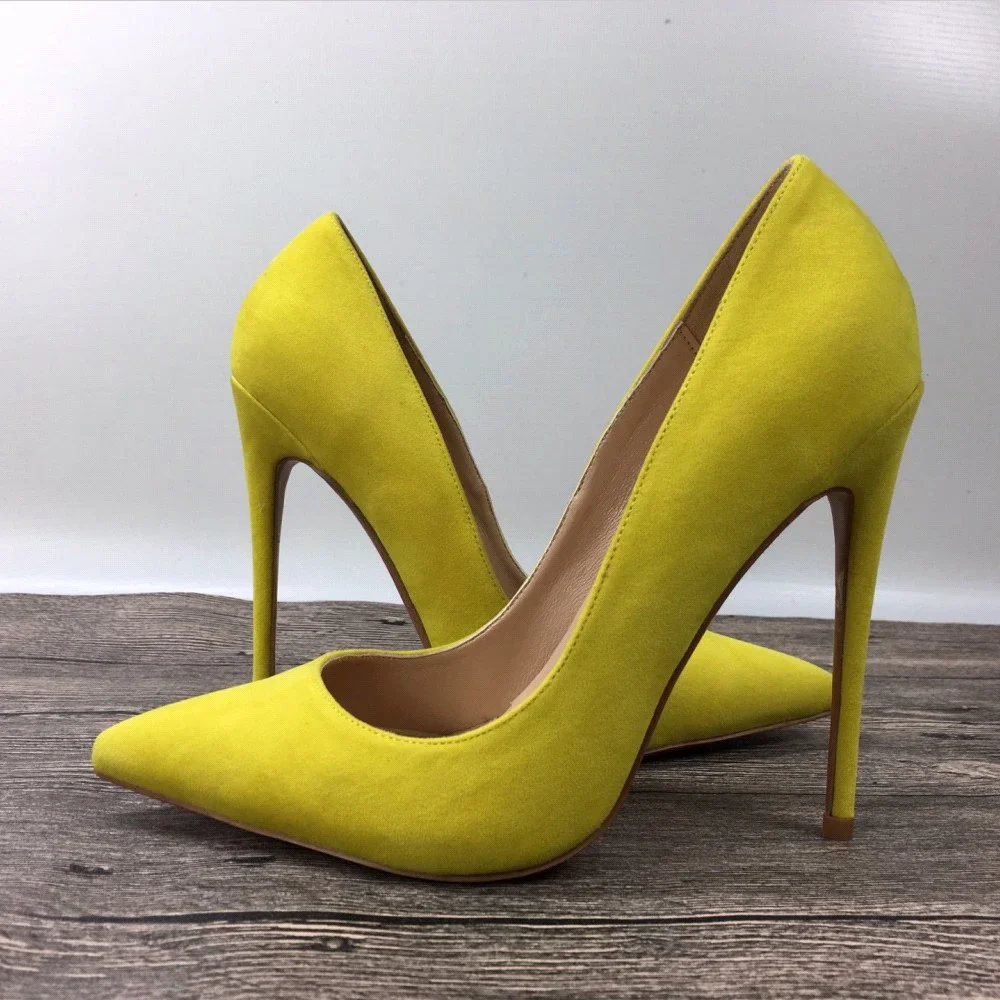 

Lemon Yellow High Heels Shallow 12cm High Heels Shoes 10cm Women's Shoes Exclusive Fashion 8cm Thin Heels Party RM017
