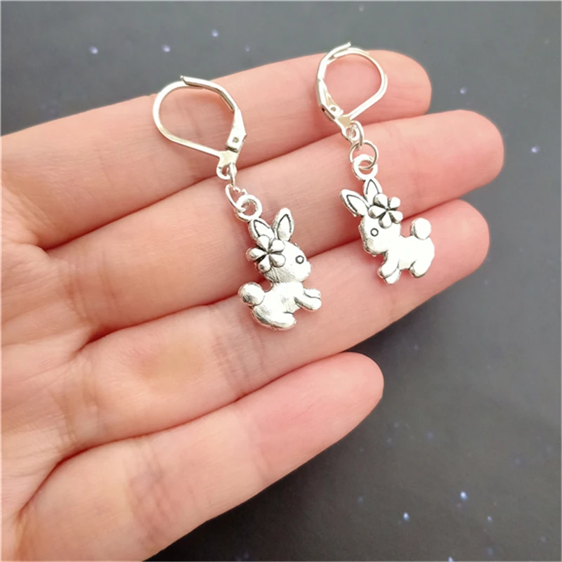 Rabbit Lever Back Earrings, Rabbit Earrings, Rabbit Lover Gift, Dangle Earrings, Cute Animal Jewelry, Easter Gifts for Women