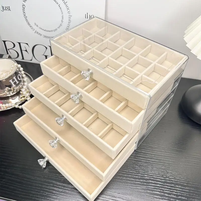 Elegant Multi-Layer Anti-Oxidation Jewelry Storage Box for Necklaces Earrings Precise Handmade Craftsmanship Jewelry Case