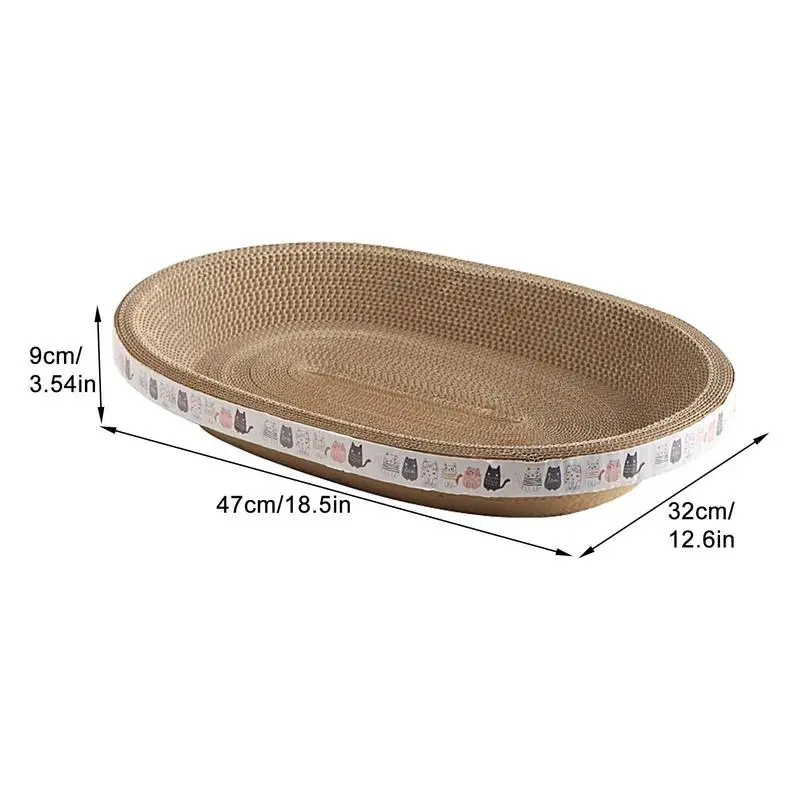 Cat Scratching Pad High-Density Oval-shaped Cat Scratcher For Scratching Posts And Furniture Cardboard Scratching Posts