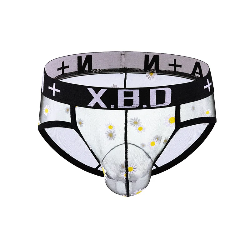 

Mens Sexy Briefs See Through Mesh Lace Breathable Pattern Intimate Lingerie U Convex Pouch Brief Peni Big Pouch Scrotum Panties