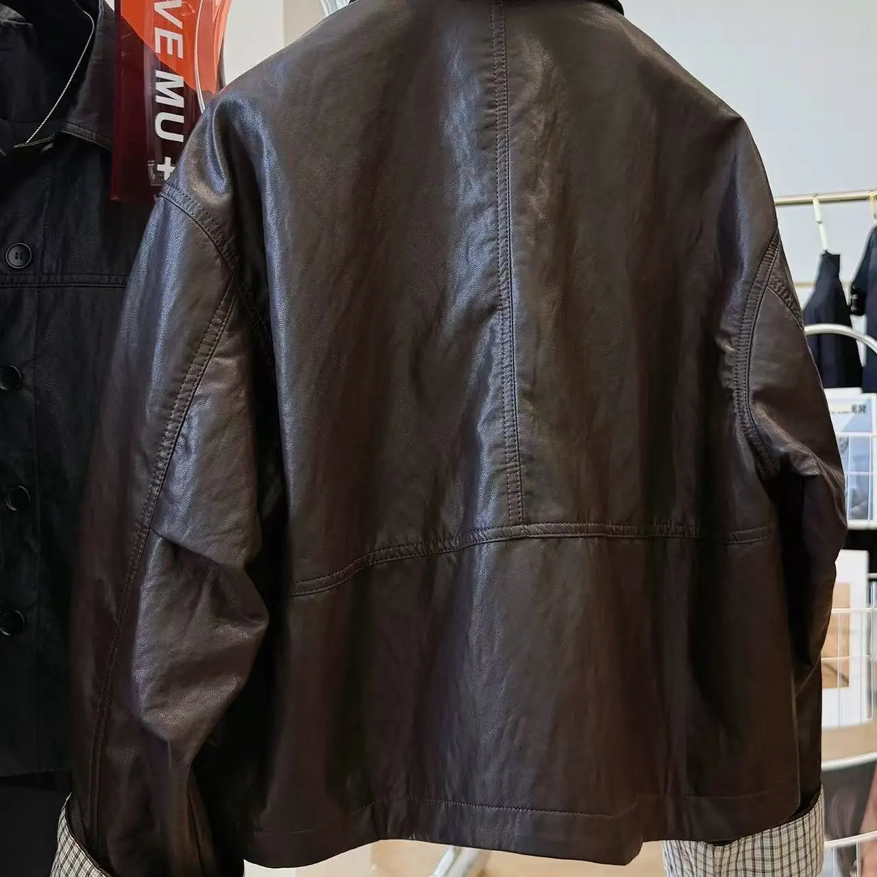 Autumn Winter Koeran Loose Soft PU Leather Jacket Women Casual Chic All-Match Faux Leather Overcoat 2026 Female Short Coat