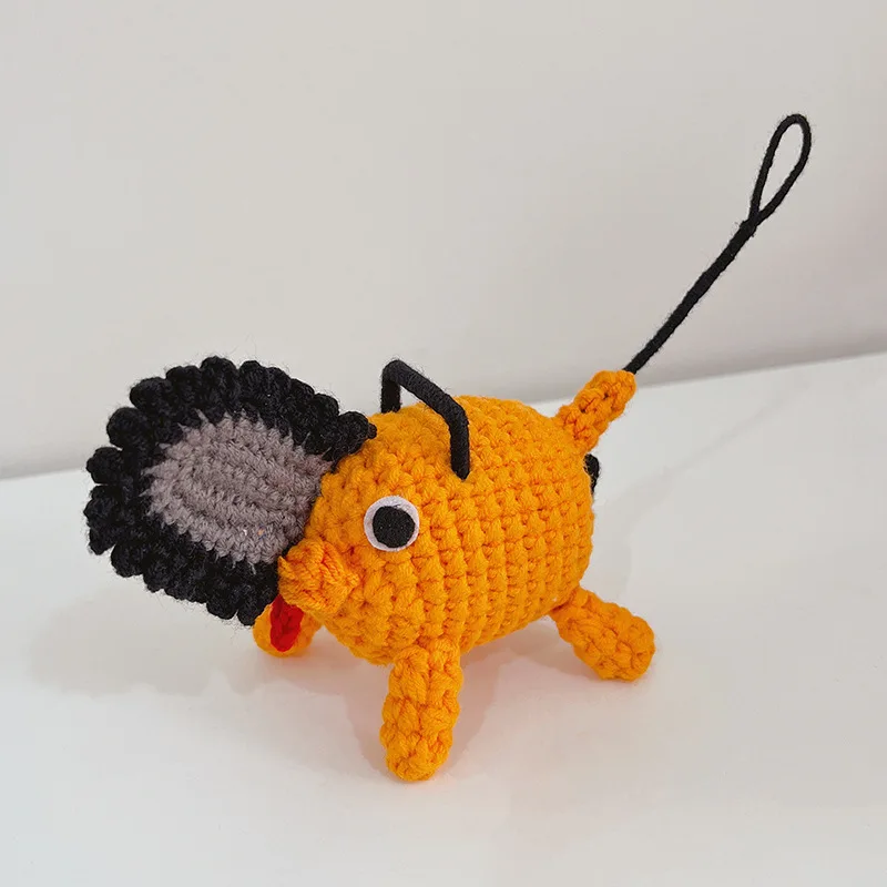 Hand-woven Chainsaw Puppy Devil Plush Toy Doll Original Animation Chain Saw Knitting Pendant