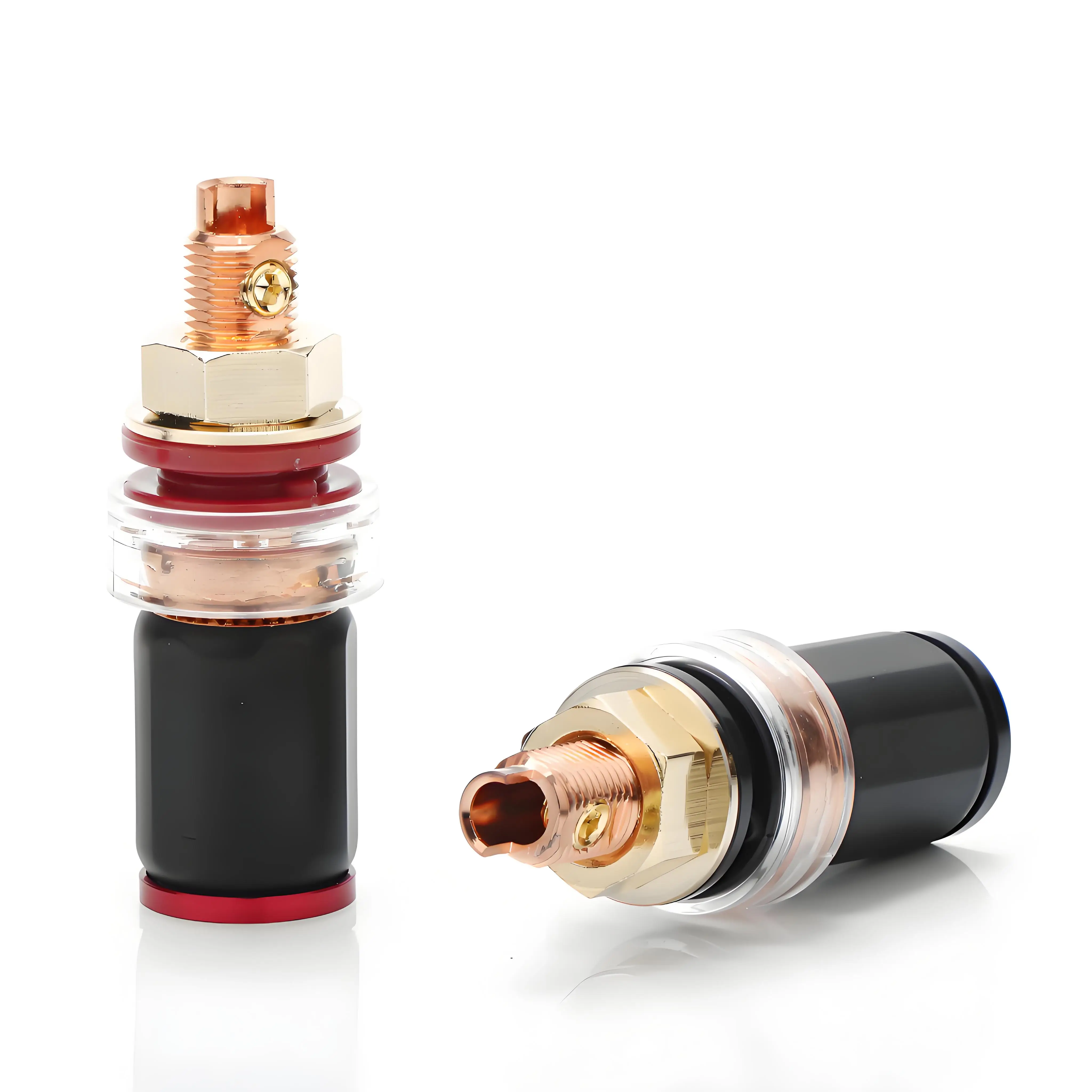 HIFI Speaker Binding Post no solder Nickel Gold Plated Horn terminal Female Banana Connector HIFI Audio amplifier socket