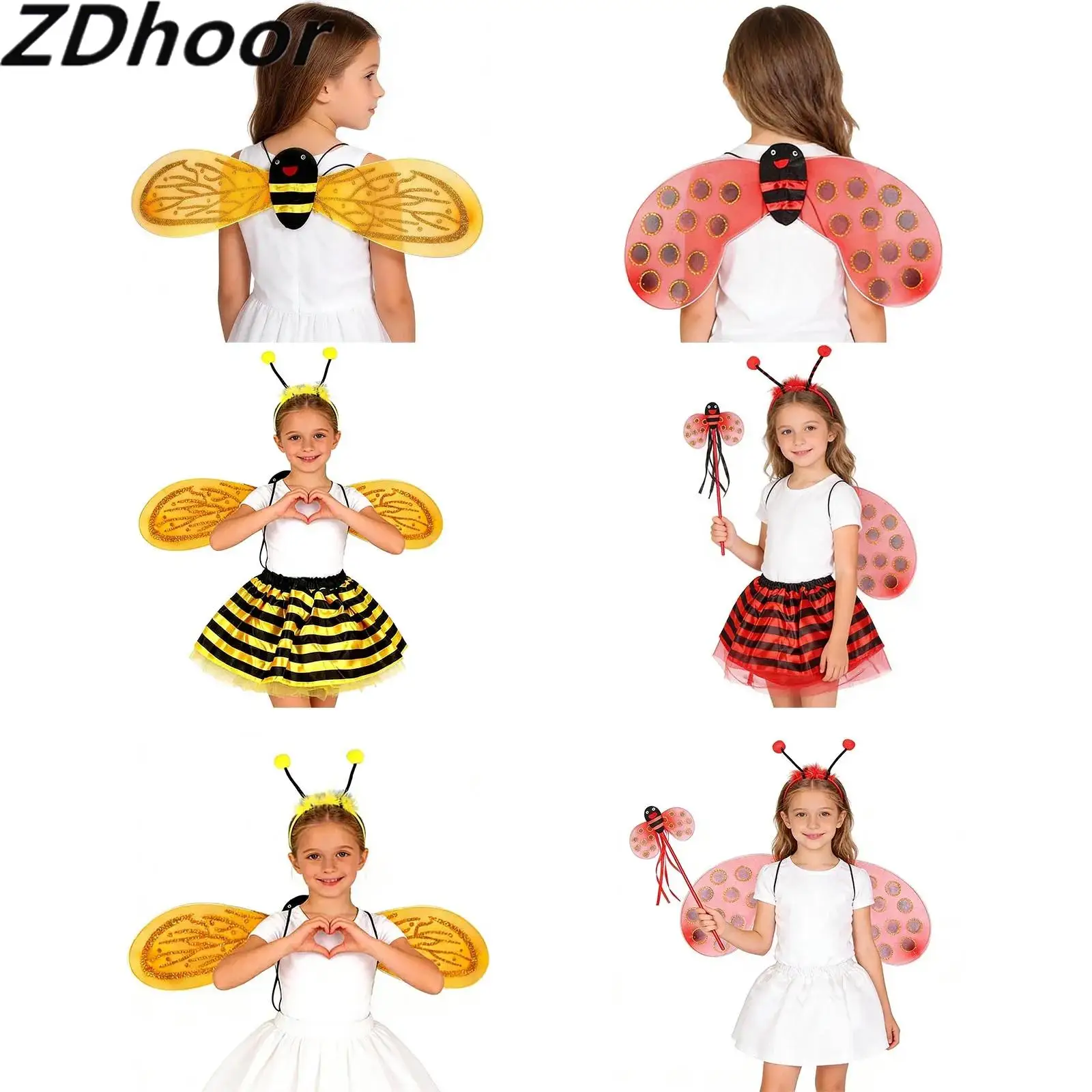 

Insect Dress Up Clothes for Kids Toddler Pretend Play Animal Bee Costume Accessories for Festival Performances