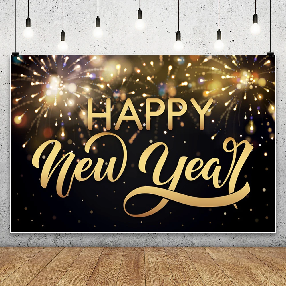 أزرق ذهبي أسود سعيد 2026 السنة الجديدة التصوير خلفية ليلة رأس السنة ديكور حفلات خلفية صور التصوير الفوتوغرافي استوديو الدعائم