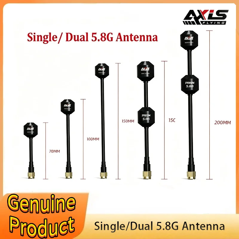 Axisflying Single/ Dual 5.8G RHCP SMA Antenna 5.5GHZ-6GHZ for RC FPV Freestyle Drone