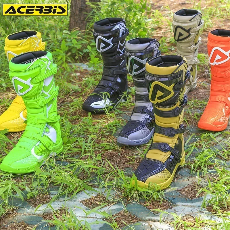 Acerbis Asibis-Botas todoterreno italianas para motocicleta, equipo de protección para montar en moto