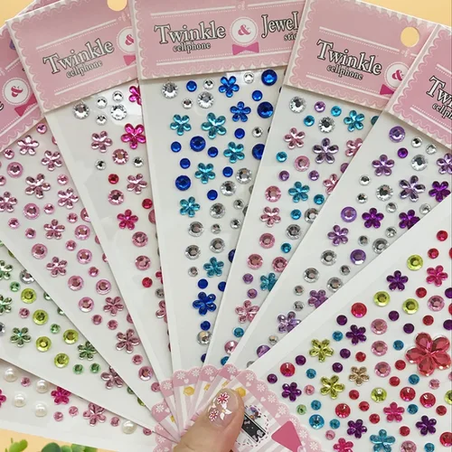 Imagen 2 del producto Pegatinas desechables de diamantes de imitación para tatuaje facial, decoración acrílica para maquillaje, taladro, teléfono, ojos