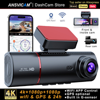 ANSVICAM 4K Dash Cam S330 Max Built-in GPS Wifi Camera Car DVR 3.16”Screen Night Vision 24H Parking Monitor Support Rear Cam