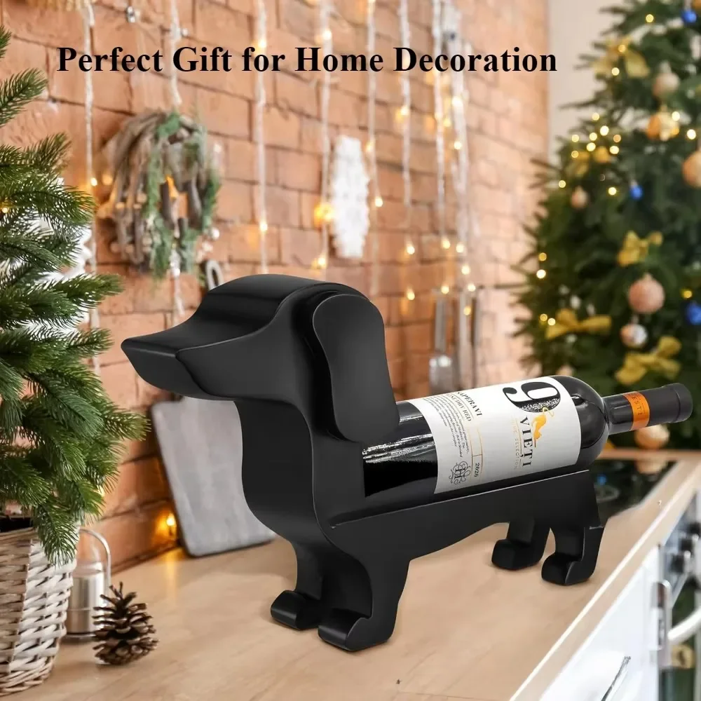 Estante para vino tinto, expositor de licor, encimera, salchicha, soporte para botella de vino para perro, estable, práctico, estable, ahorro de espacio, estante de exhibición para vino tinto
