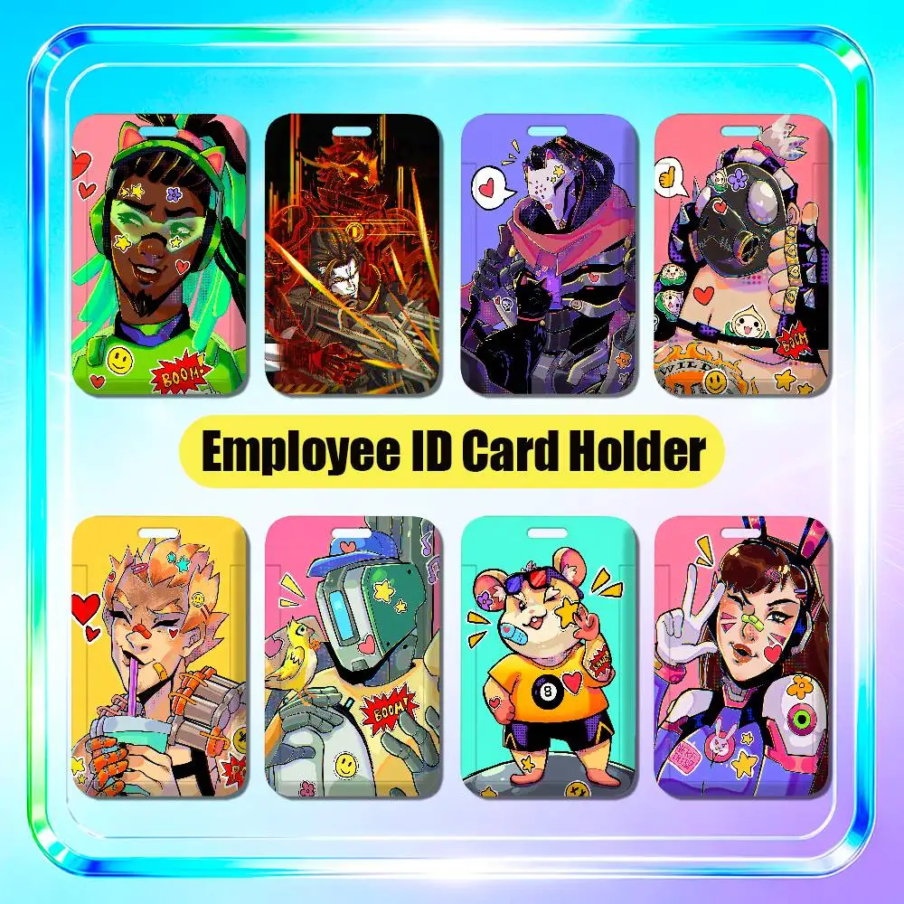 For Overwatch Lucio Emre Ramattra Roadhog Junkrat Employee ID Card Holder Office Work Student Bank Credit Decoration Case Badge