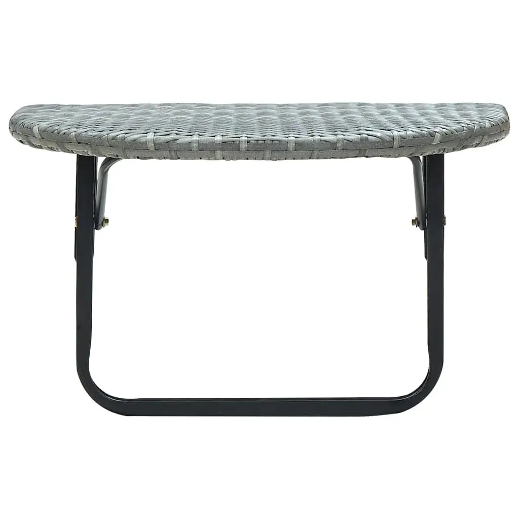 Gray 23.6x23.6x15.7 inch Poly Rattan Balcony Table - Stylish Outdoor Furniture