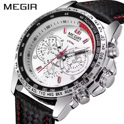 MEGIR 1010 Business Leather Hot Selling Quartz Waterproof Casual Fashion Luxury Relogio Masculino Original Mens Watches