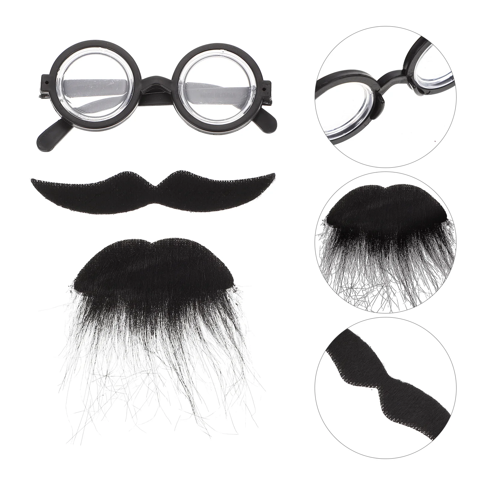 2 Sets Halloween Fake Beard Performance Decor Handlebar Mustache Cosplay Polyester Elder