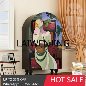 Abstract Wardrobe Solid Wood Door Hallway Storage Living Room Wall Storage Decoration Bedroom Closet