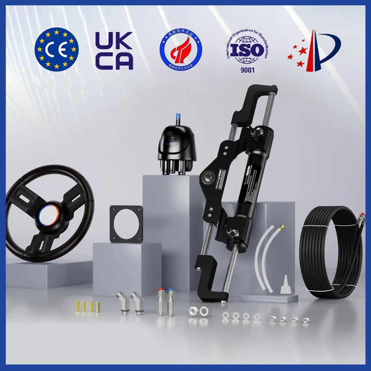 BHS-200 Marine Hydraulic Steering Helm Pump 200 HP 23ft Stainless Steel Cylinder, Helm Pump, Tube/Hose, Hose, Steering Wheel Use