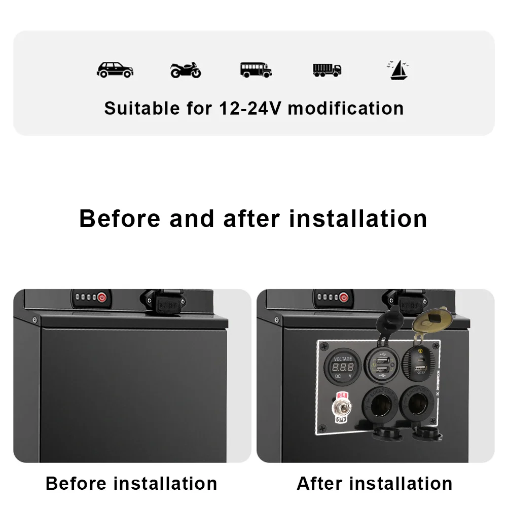 

Car Power Adapter Auto Port Socket Type C Usb Chargers QC 3.0 Voltmeter Fast Charge Universa Cigar Lighter Dual USB Socket