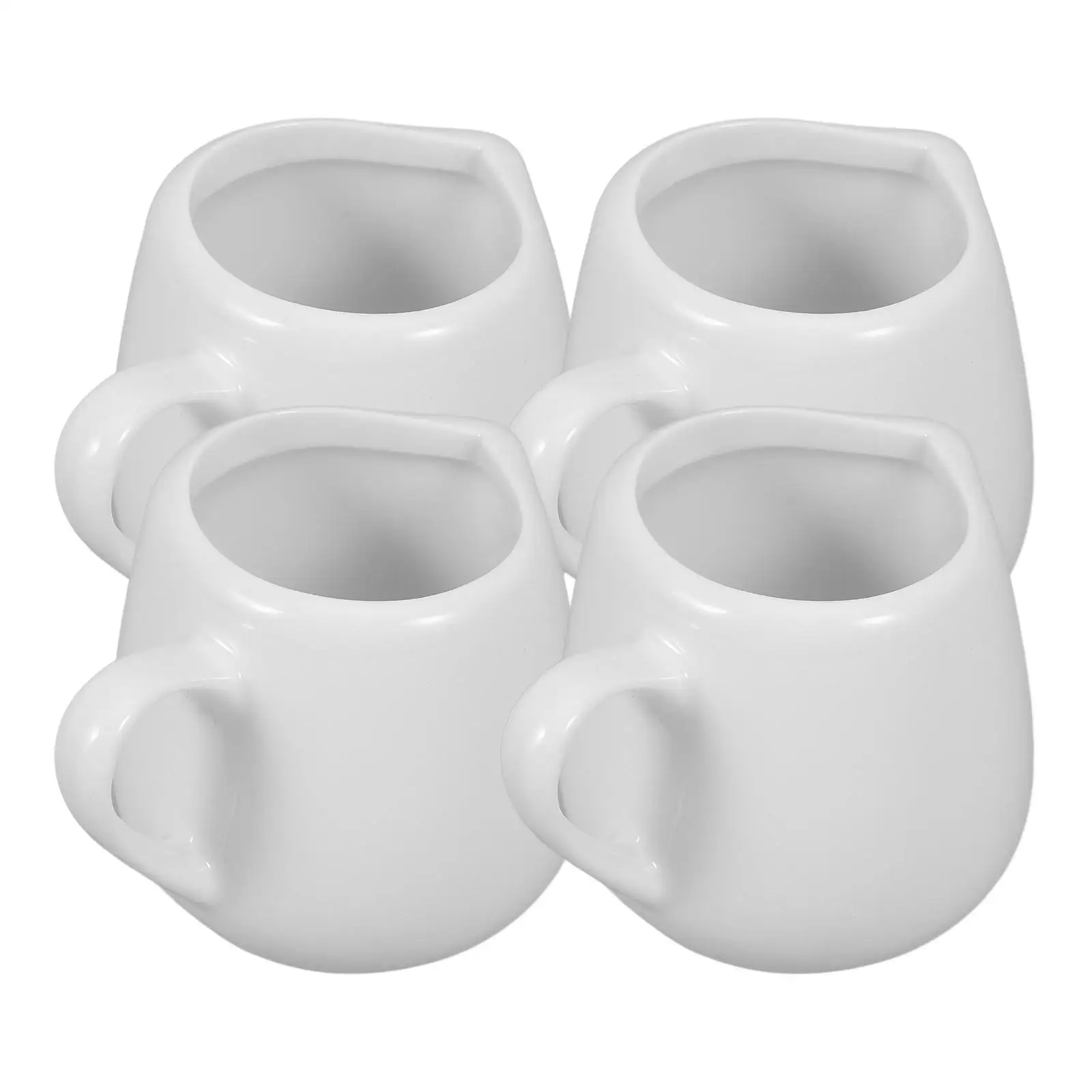

4 Pcs Mini Milk Jug Ceramic Sauce Jugs Pourer Handle Kitchen Container Storage Drip Free Spout Easy Use