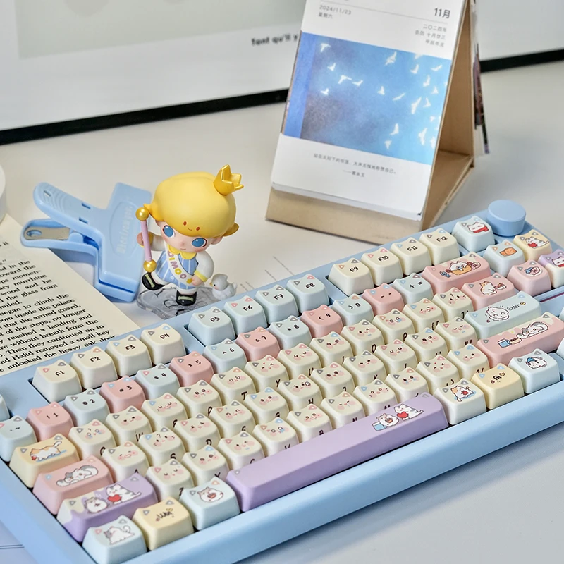 MAO Cat Cat Head Keycap Five-Sided PBT Small Full Set Side Printed Keyboard Mega Lion 60 68 98 108