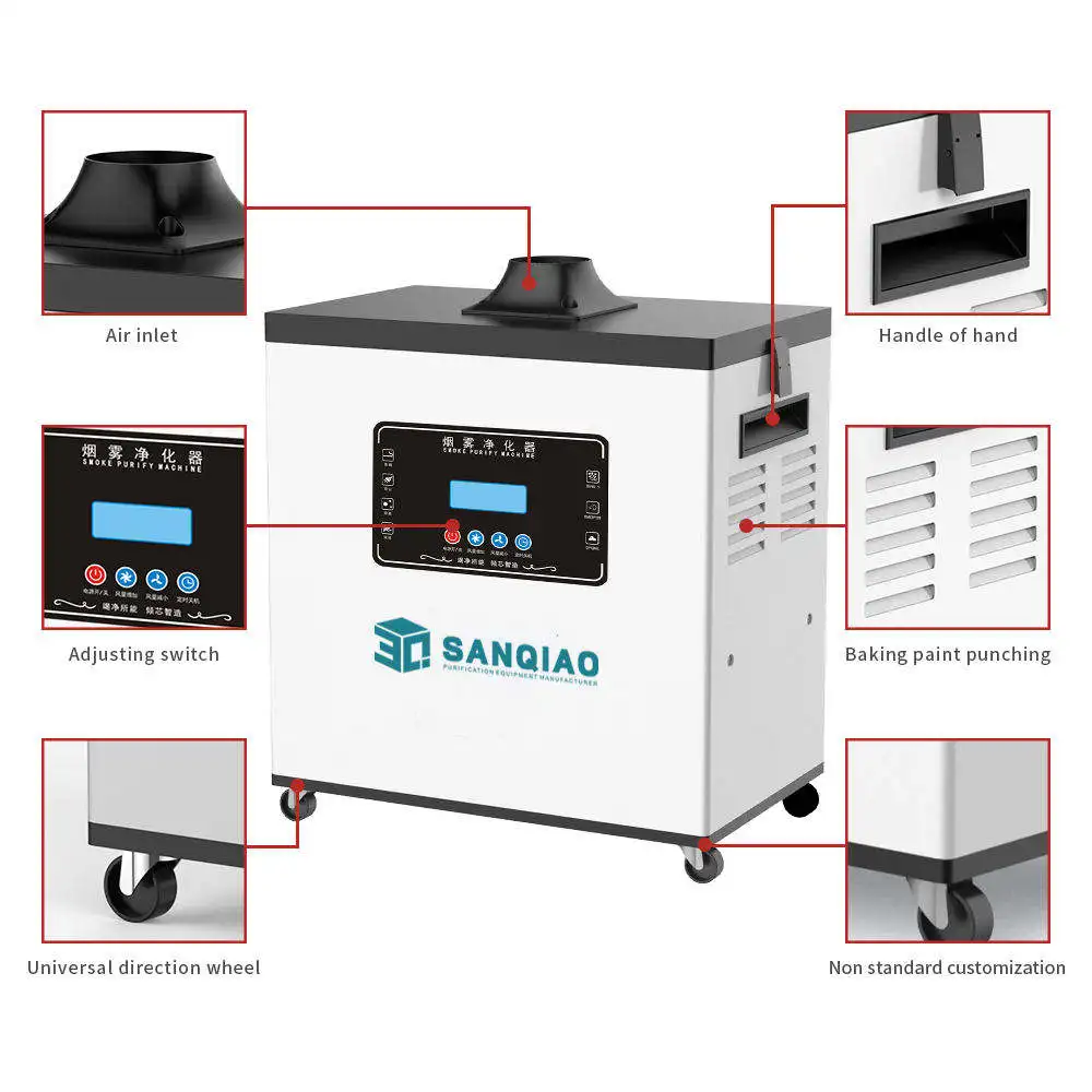 Extractor 300 watts Airstream Flue Gas Extractor Portable Cleaner Nail Dust Collector Smoke Exhauter HEPA Filter