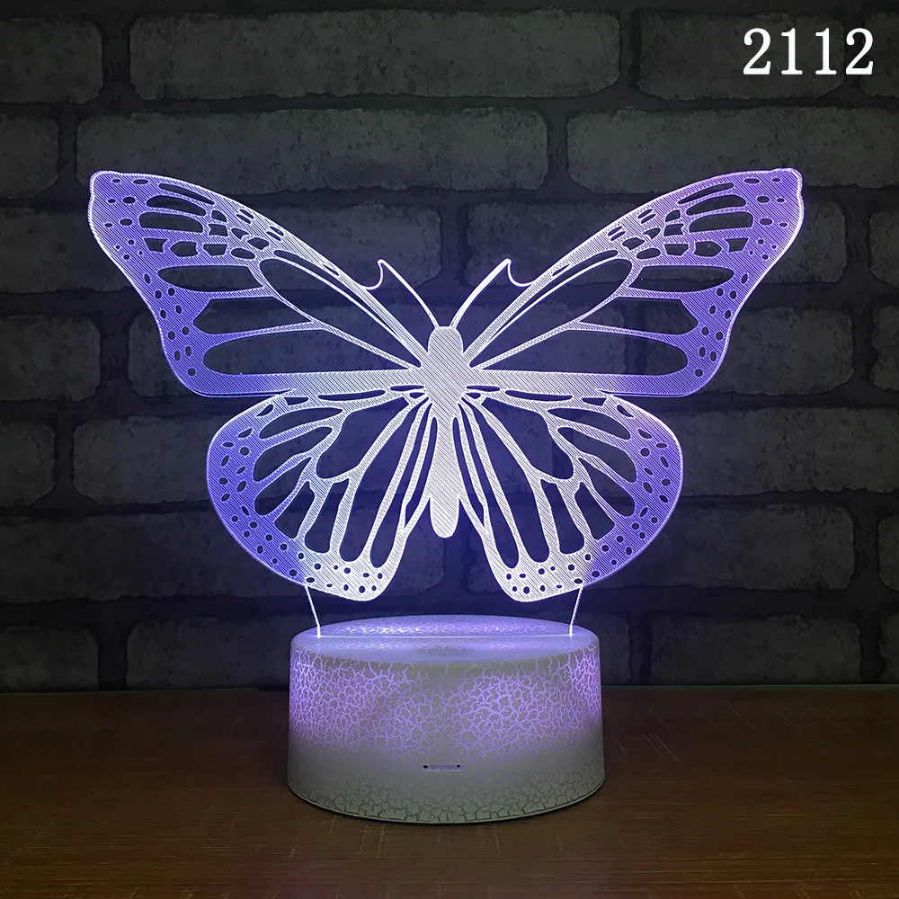 Butterfly Night Lamp Creative Novelty And Unique  Usb Led Night Light Lovely Cartoon Children's Toys 3d Light Fixtures