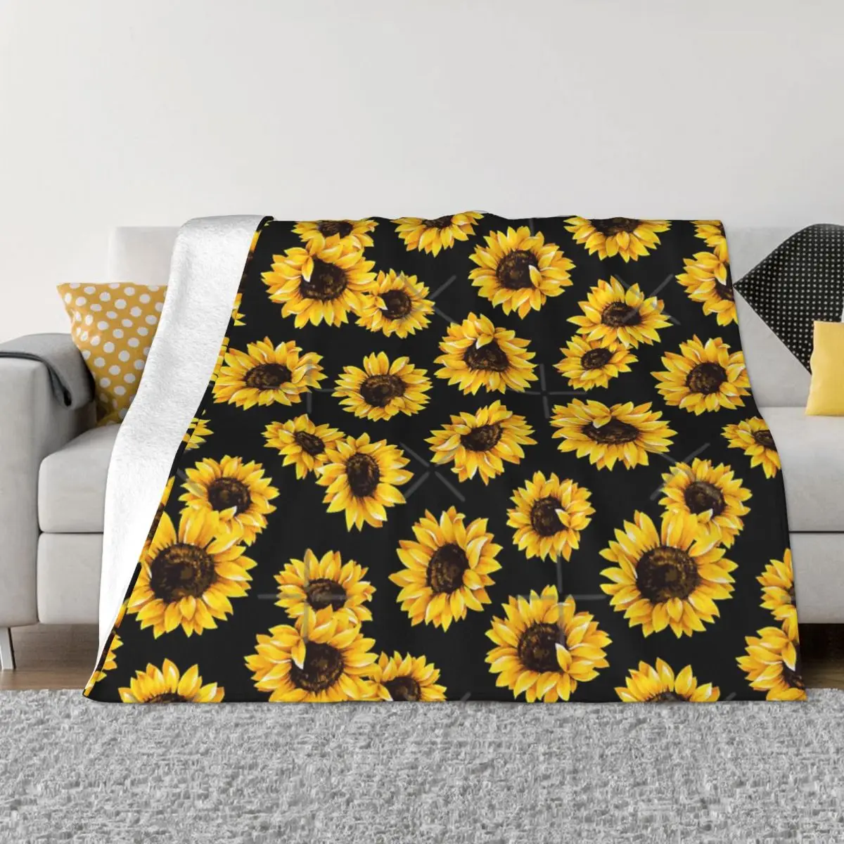 

Sun Flowers Floral Pattern - Yellow Flower Quilt Bed Blanket Blankets & Throws Home And Decoration Throw Blanket