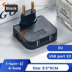 듀얼 USB 인터페이스 접이식 숨겨진 소켓, USB 5V 2A 고속 충전기, 휴대용 여행 세트, 3 in 1, EU 플러그-US 플러그