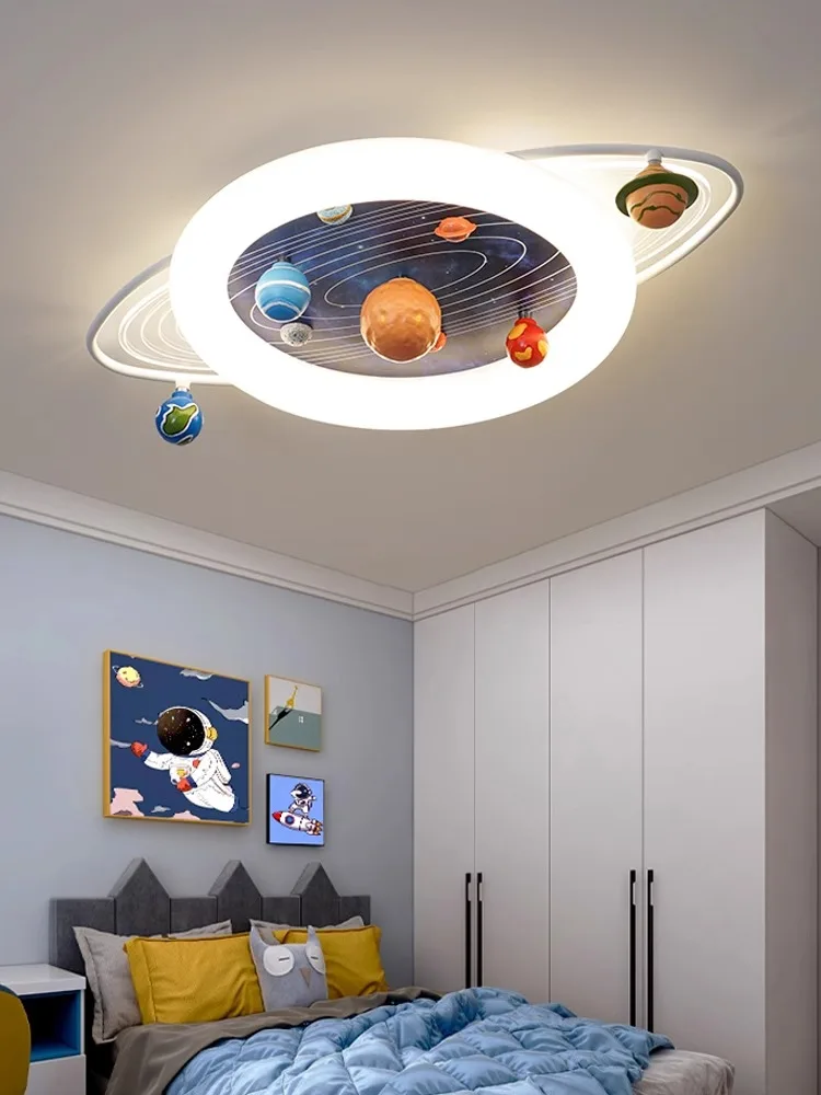 Children's Room Ceiling Lamp Boy Bedroom Light Kids Room Light Girl Space Planet Eye Protection Room Lamp