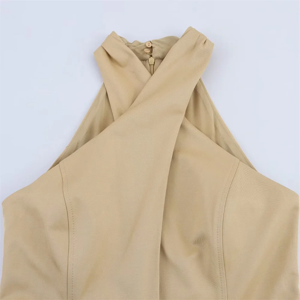 Cintura da donna Design incrociato Abito midi Tasca con cerniera Decorazione Primavera/Estate Nuovo abbigliamento da donna