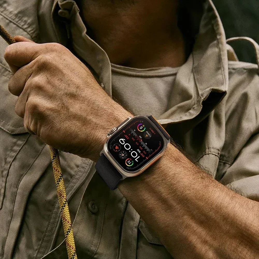 Спортивный нейлоновый ремешок для Apple Watch Ultra 2 49 мм 10 46 мм Мужской браслет-петля для IWatch 9 8 7 se 6 5 4 45 мм 44 мм Ремешок для часов Correa