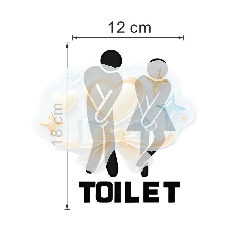Waterproof Toilet Wall Sticker Removable Self Adhesive Durable PVC WC Decal for Restroom Renters Decor Easy to Apply
