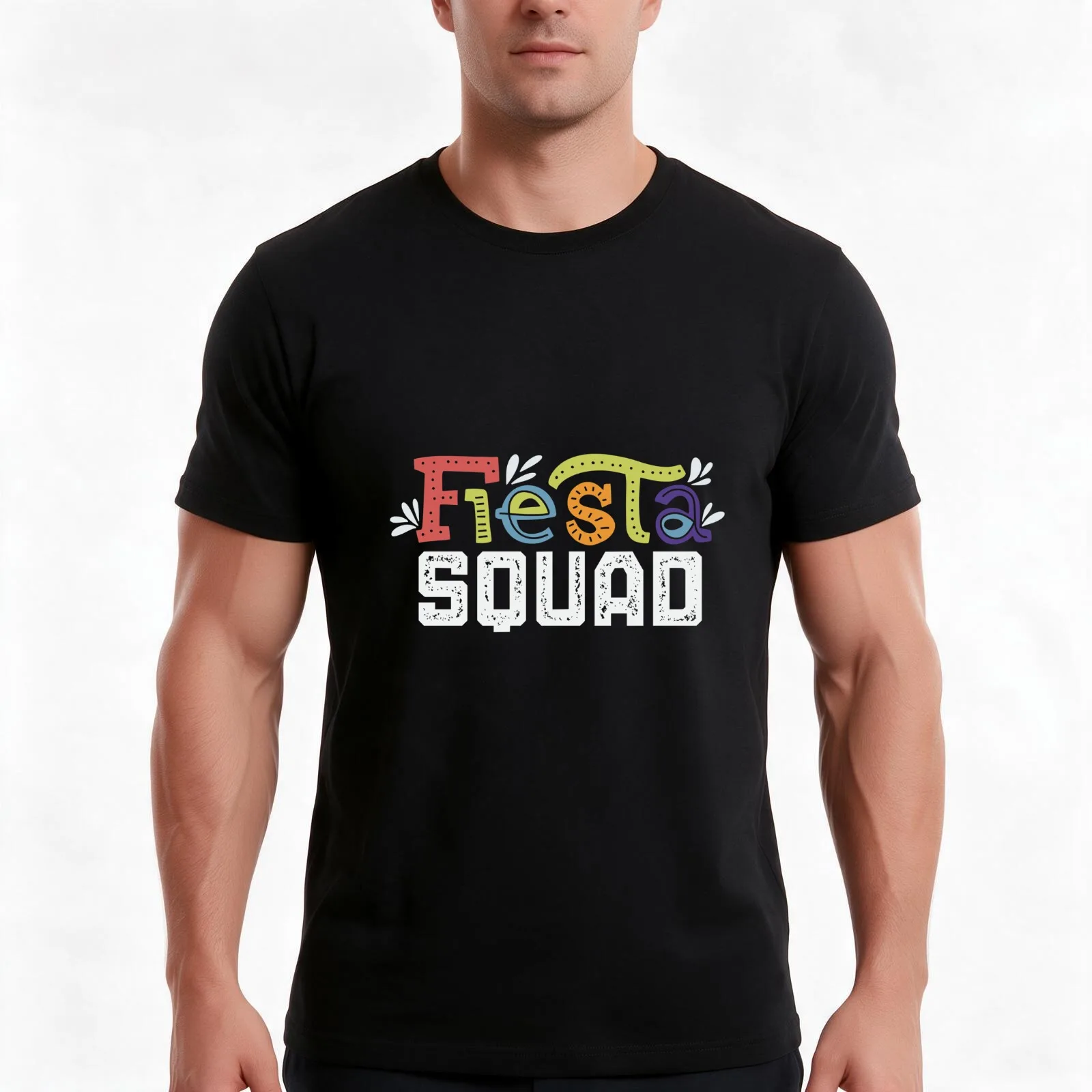 Funny Cinco De Mayo Fiesta Squad Design For Parties Gift T-Shirt, Summer Casual Cotton Tee, Oversized Streetwear Tops